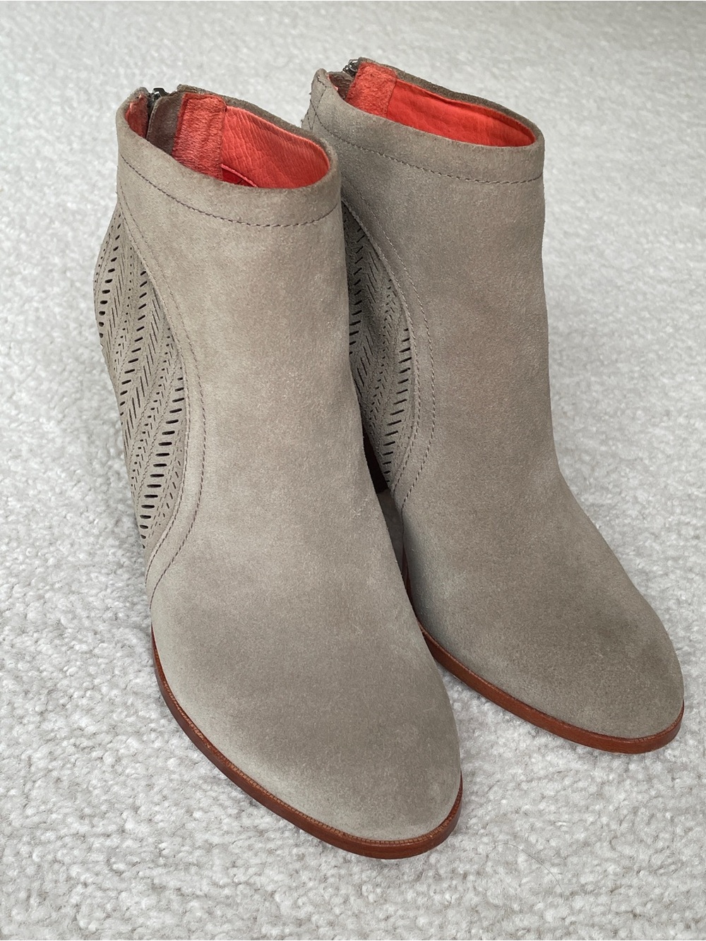 Coach Honey Suede Ankle Booties - Taupe